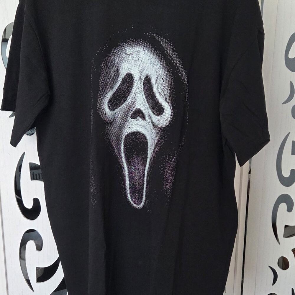 Ghostface Scream Horror Movie Graphic T Shirt Black Adult Large NWOT Cotton